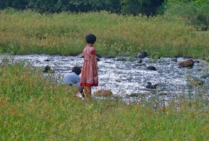 2003 India Sita & Ganesh by river